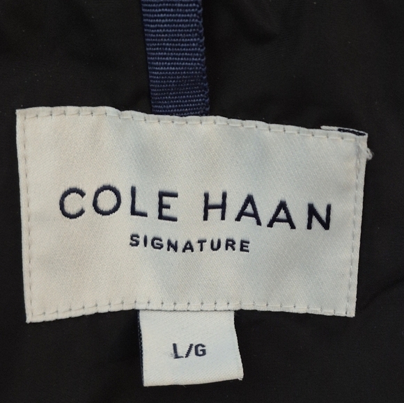Cole Haan Black Signature Hooded Taffeta Down Coat - Size L - Picture 14 of 16